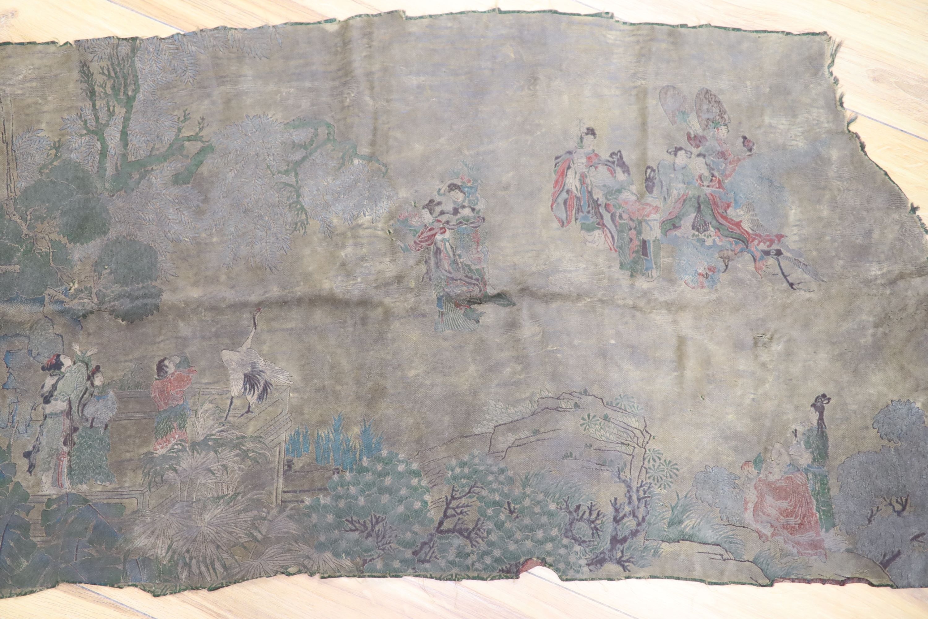 An early Chinese fine brocade panel